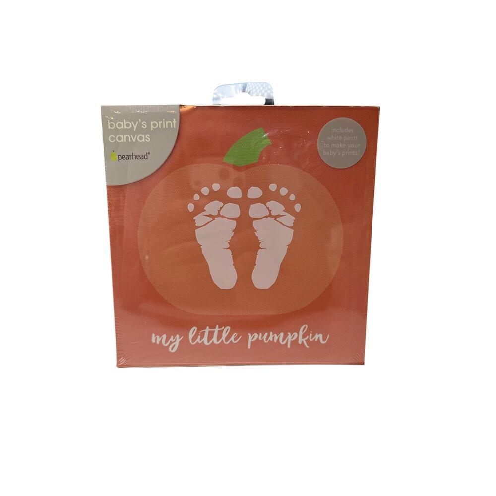 Pearhead My Little Pumpkin Baby Footprint Handprint Canvas Keepsake Kit